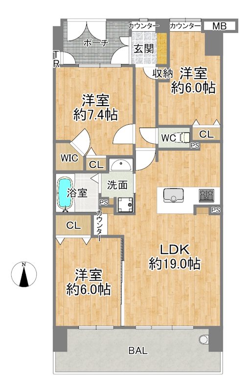 ビープレイス　Ｂ棟 間取図・土地図