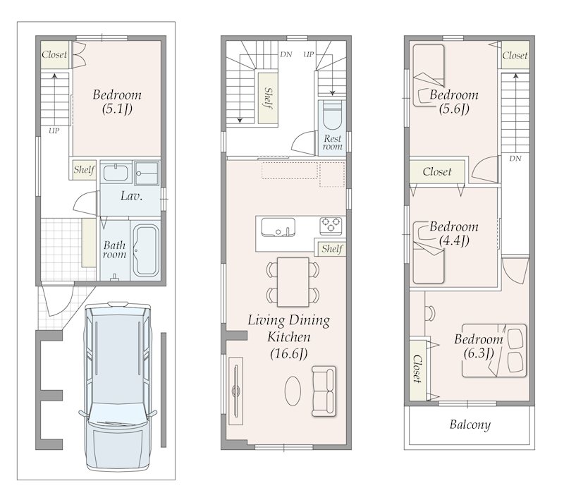 kiNOie生野区小路東5丁目 建物プラン例（間取り図）