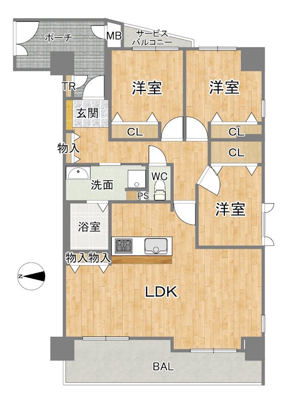 メロディーハイム鶴見パークオアシス 間取図・土地図
