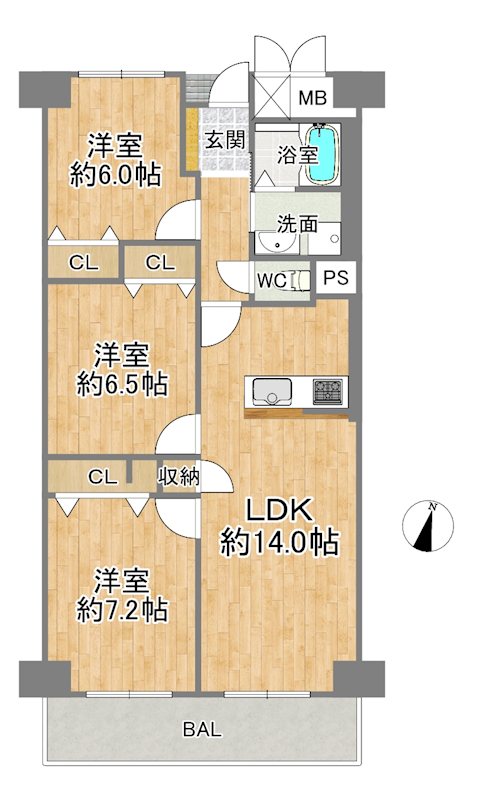 三陽ハイツ都島 間取図・土地図