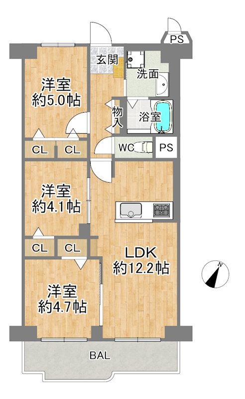 イトーピア鶴見 間取図・土地図