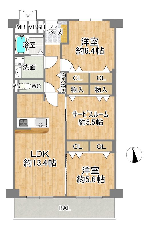日商岩井野江マンション 間取図・土地図