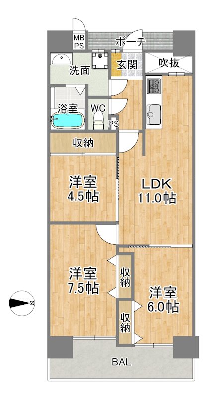 シャトーサンパークスクエア 間取図・土地図
