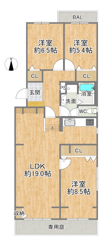 リバーサイドともぶち第一第３４号棟 間取図・土地図