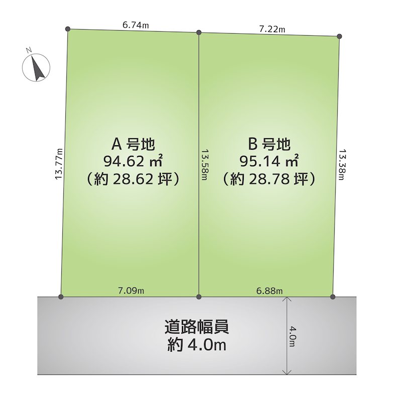 kiNOie寝屋川市東大利町　B号地 間取図・土地図