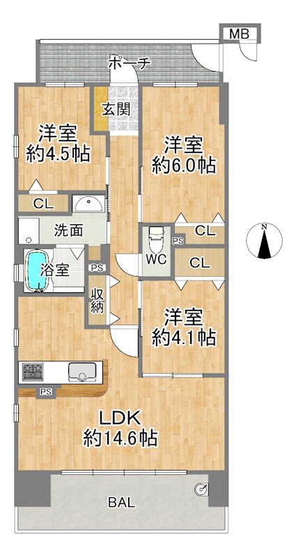イニシア鶴見パークウエスト 間取図・土地図