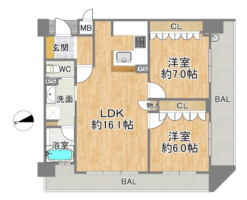 リーガル大阪城東 間取図・土地図
