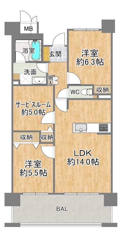 ライオンズガーデン城東 間取図・土地図