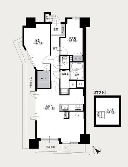 ナイスアーバン文京向丘 間取図・土地図