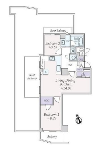ライオンズマンション文京第2 間取図・土地図