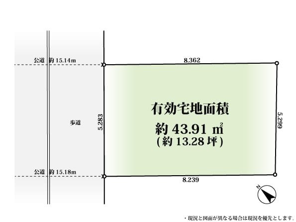 文京区向丘2丁目　建築条件付き土地 間取図・土地図