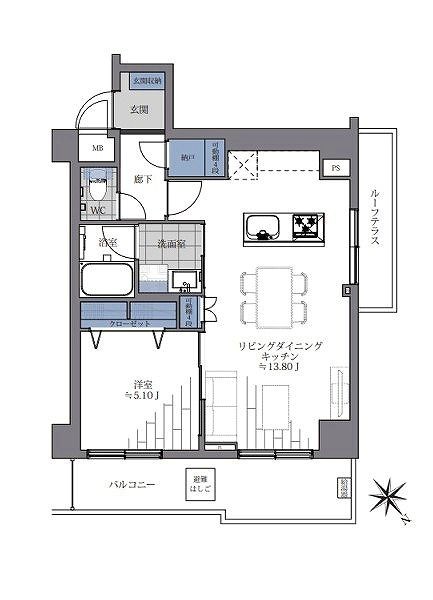 朝日動坂マンション 間取図・土地図