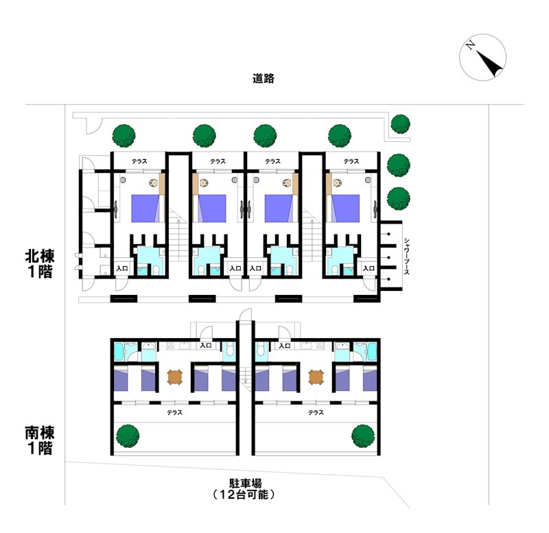 芦徳　新築リゾート型宿泊施設 間取図・土地図