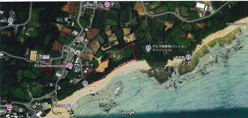 【売地】龍郷町赤尾木　手広海岸 間取図・土地図