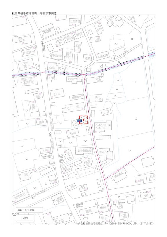 横手市増田町増田字下川原　土地 全体区画図