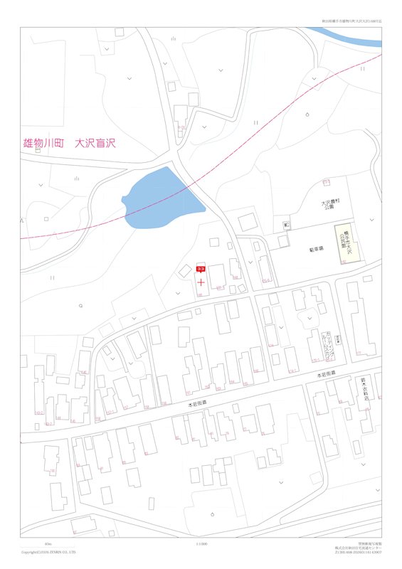 横手市雄物川町大沢　中古住宅 全体区画図