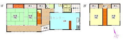 土崎港南三丁目　中古住宅 間取図・土地図
