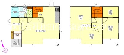 横手市朝日が丘四丁目　中古住宅 間取図・土地図