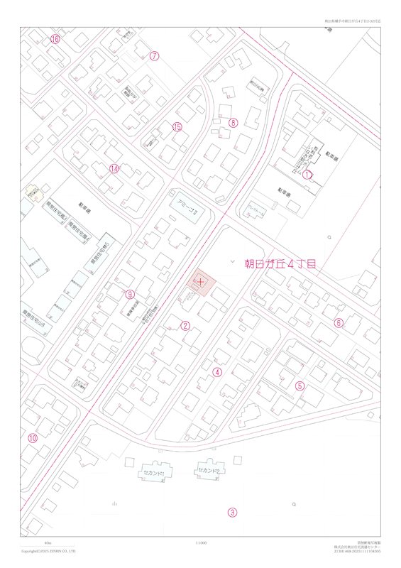 横手市朝日が丘四丁目　中古住宅 全体区画図