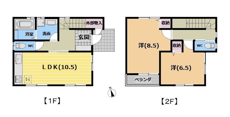 西方２丁目中古戸建 間取図・土地図