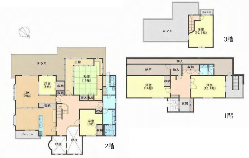 茨木市北春日丘3丁目　中古一戸建   間取り図