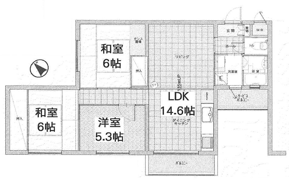 高槻グリーンハイツＡ棟 間取り図