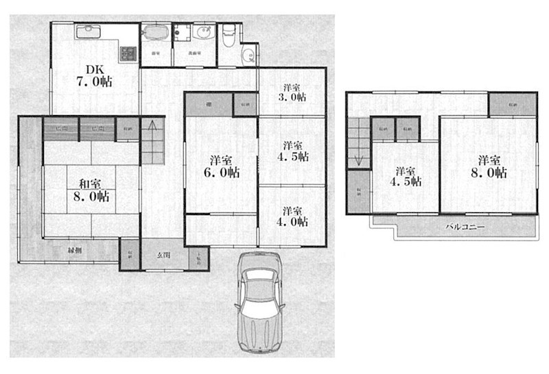 高槻市真上町4丁目　中古一戸建 間取り図