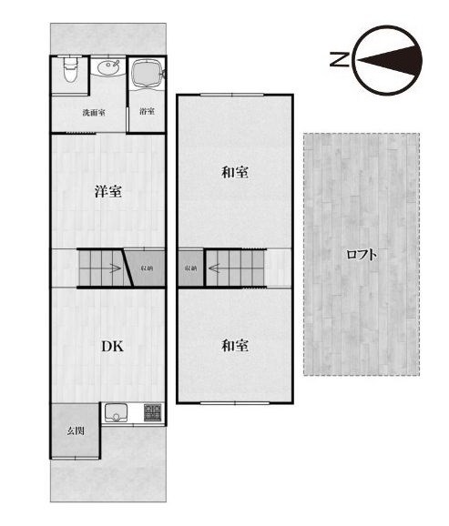 高槻市東五百住町2丁目　中古一戸建 間取り図