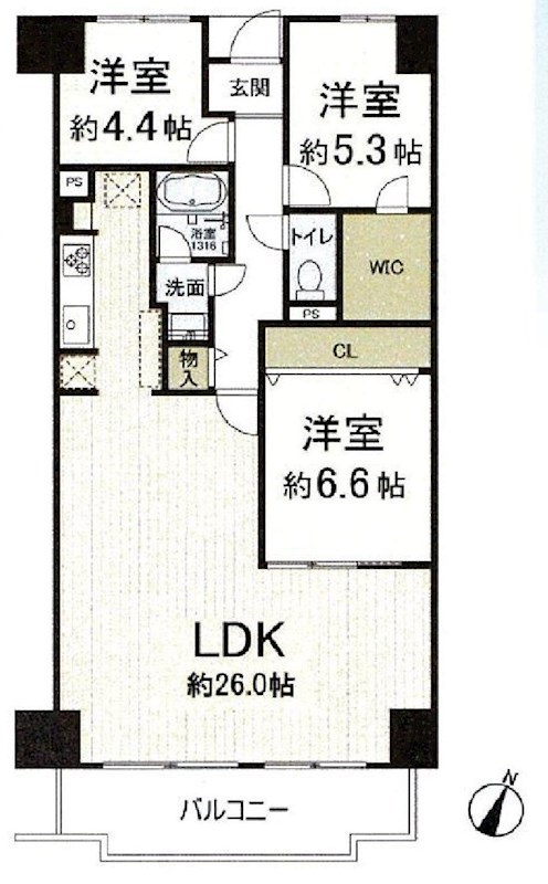 朝日プラザ千里北C棟   405号室 間取り図