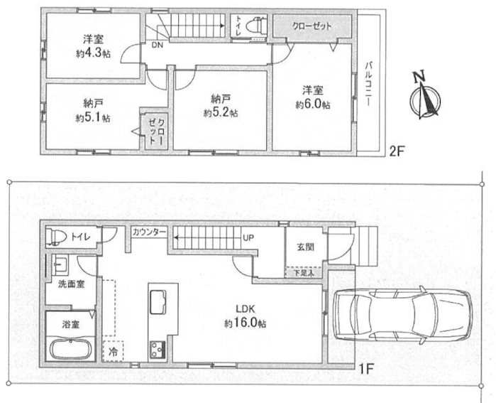 高槻市東上牧3丁目 新築一戸建 間取り図