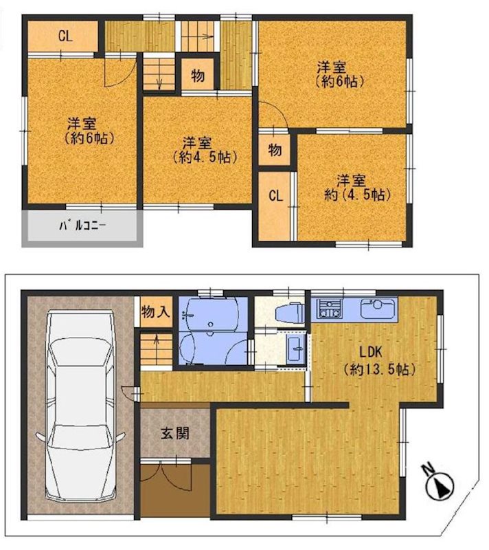 長尾家具町３丁目一戸建 間取り図