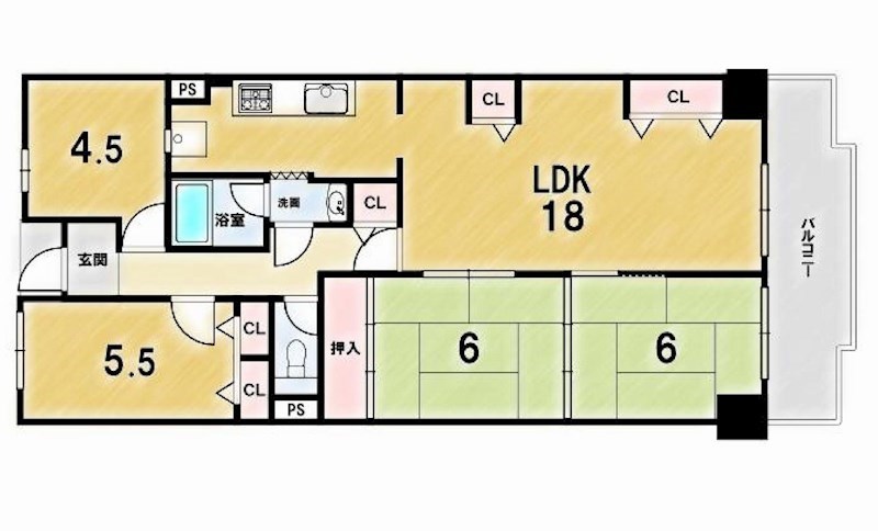 朝日プラザ千里北Ａ棟 9F号室 間取り図