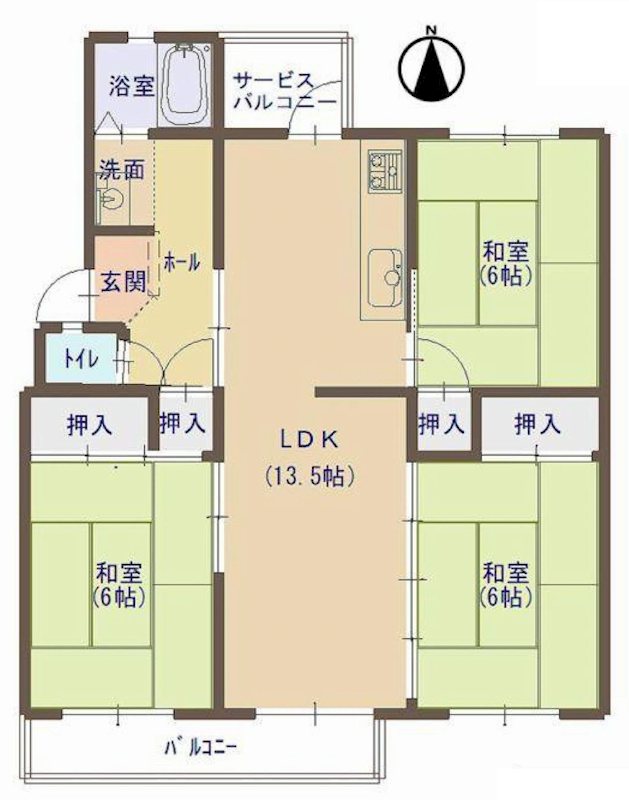 A棟南安威住宅12号棟 間取り図