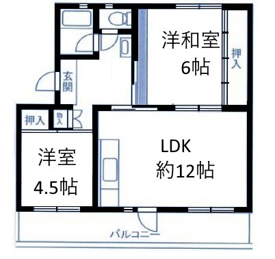 富田第二住宅62号棟    間取り図