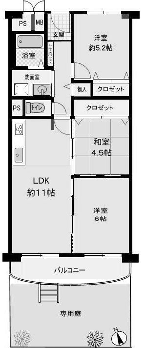 メゾン水無瀬1号棟 間取り図