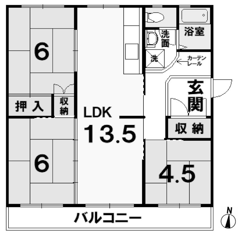 若山台住宅25号棟 間取り図