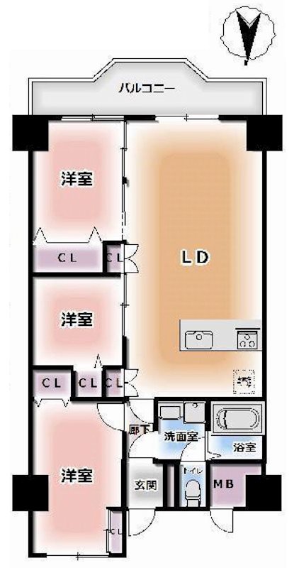 白川高層住宅3号棟 間取り図