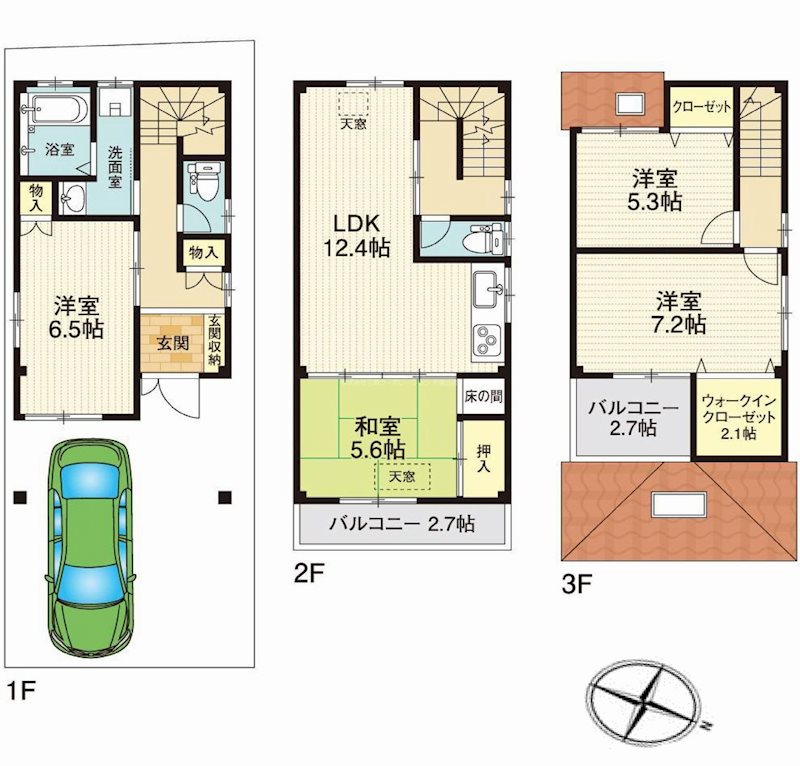 吹田市南正雀4丁目　中古一戸建 間取り図