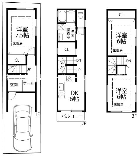 高槻市松川町　築浅中古一戸建 間取り図