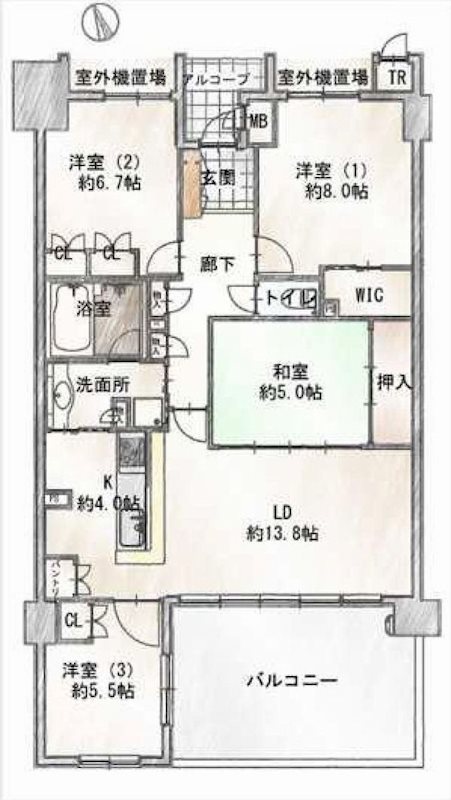 ルネシーズンズ千里の丘3番館 間取り図