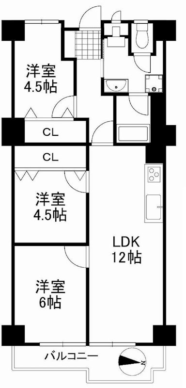 茨木グランドハイツ  間取り図