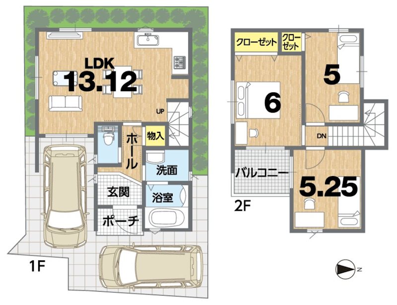 長尾東町2丁目分譲地内2号地 間取り図