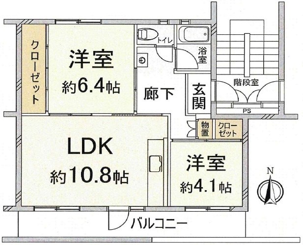 富田第二住宅75号棟      間取り図