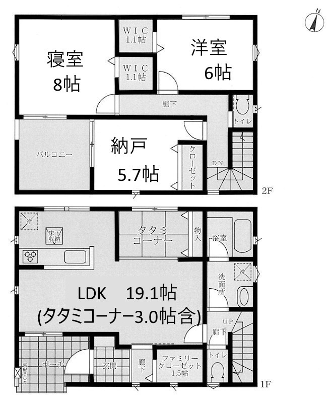 高槻市赤大路町　新築一戸建　3号棟 間取り図