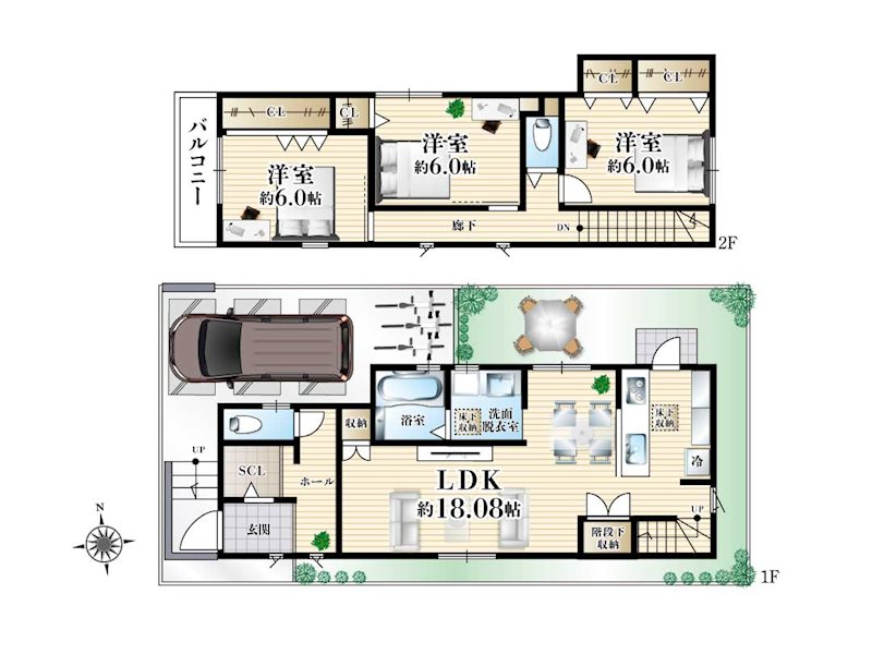 高槻市安岡寺町4丁目　新築一戸建A号地(全2区画) 間取り図