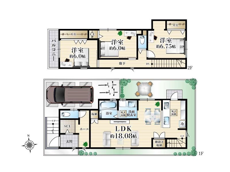 高槻市安岡寺町4丁目　新築一戸建B号地(全2区画) 間取り図