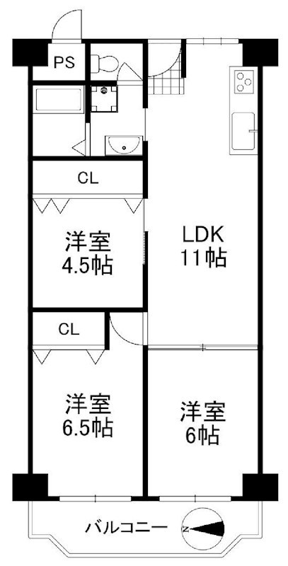 ローレルハイツ茨木総持寺第2号棟 間取り図