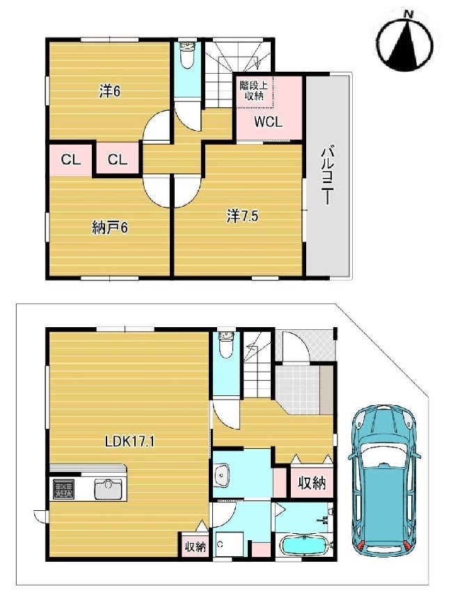 高槻市唐崎西２丁目 新築一戸建 間取り図