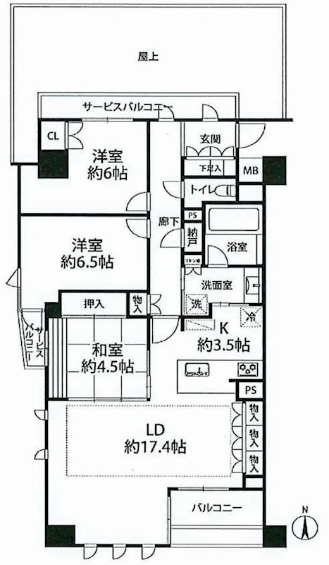 サンクレイドル茨木下中条   間取り図