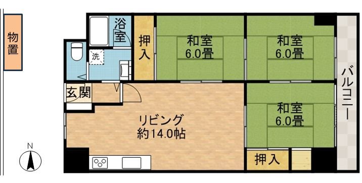 ローレルハイツ茨木総持寺第1号棟 間取り図